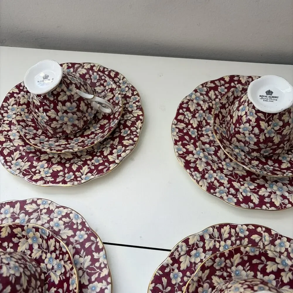 Vintage RARE Royal Albert Chintz Royal Brocade Coffee/Tea Dessert Set 20 Pieces